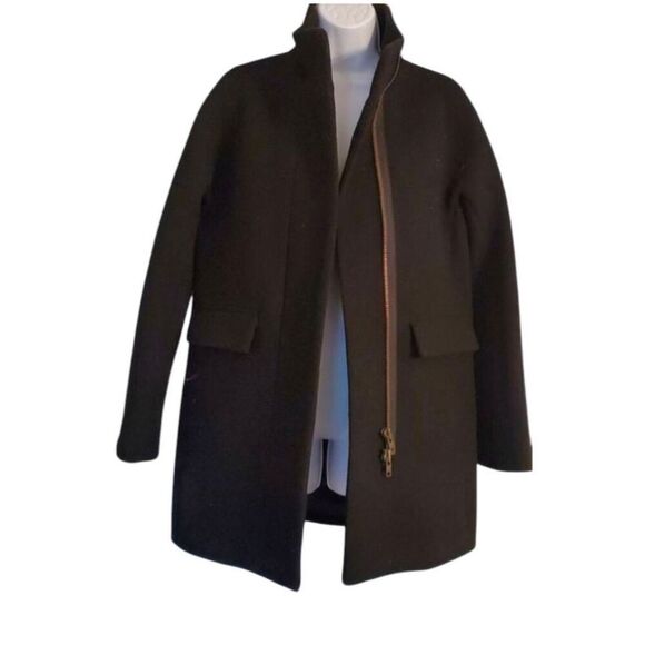 J CREW Stadium Cloth Wool Coat Size 0 - Picture 2 of 5